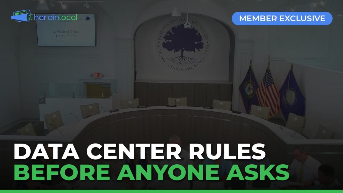 Elizabethtown council chambers, member exclusive: Hardin Local coverage of proposed data center rules